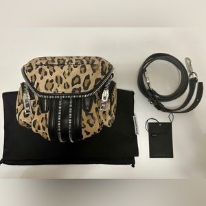 NWT ALEXANDER WANG Leopard Printed Suede Micro Marti Shoulder Bag